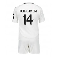 Maglie da calcio Real Madrid Aurelien Tchouameni #14 Prima Maglia Bambino 2024-25 Manica Corta (+ Pantaloni corti)